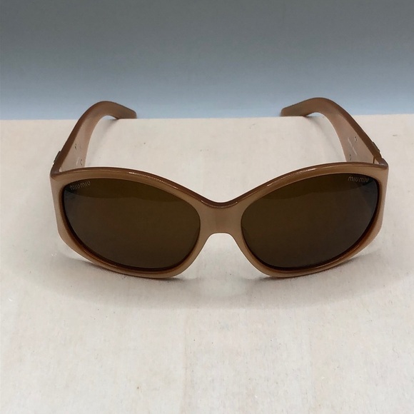 Miu Miu Vintage Caramel Brown Flower Design Sunglasses SMU01E Designer main image 4